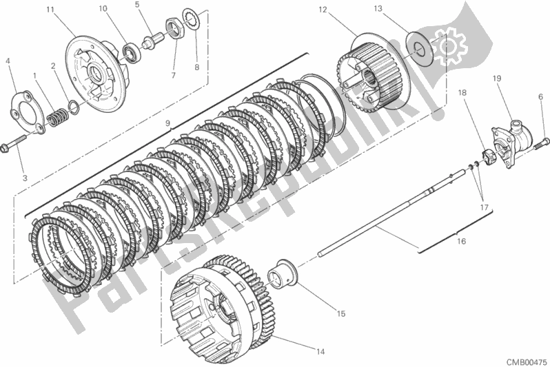 All parts for the Clutch of the Ducati Monster 1200 S 2018